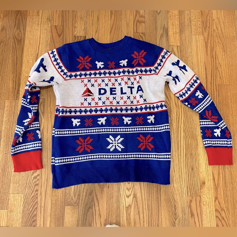 Silly Delta Airlines Christmas sweater